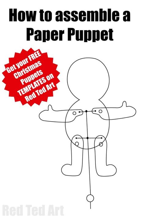 Simple Christmas Elf Paper Puppet With Templates Pink Ted Artwork