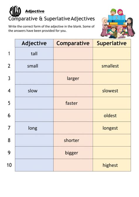 Live Worksheet Comparative And Superlative Adjectives