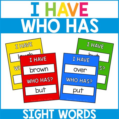 I Have Who Has Sight Word Card Game From Abcs To Acts