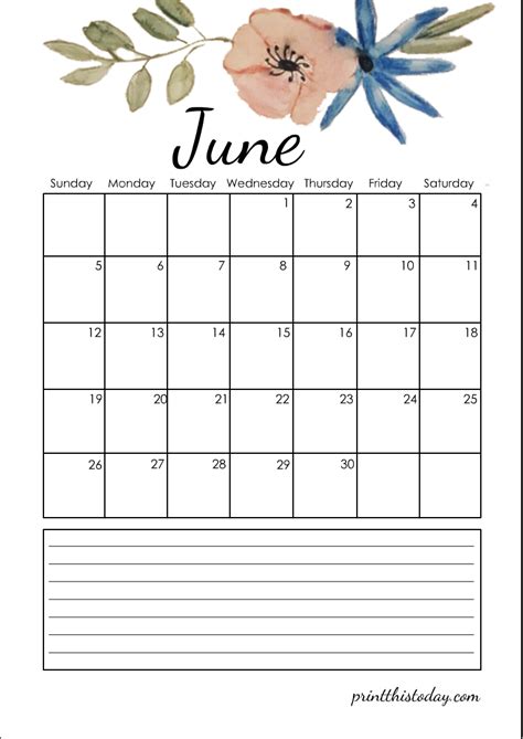 June 2022 Blank Printable Calendars June 2022 Calendar Free Printable