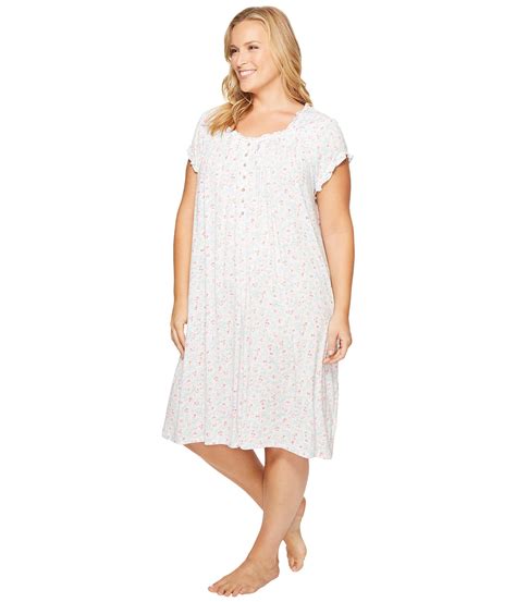 Eileen West Plus Size Cotton Waltz Nightgown In White Lyst