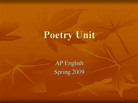 Ppt Poetry Unit Powerpoint Presentation Free Download Id1199246