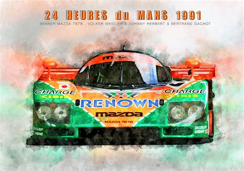 Mazda 787b Le Mans Winner 1991 Painting By Theodor Decker Fine Art