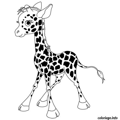 Coloriage Bebe Girafe Debout Dessin Animaux à Imprimer