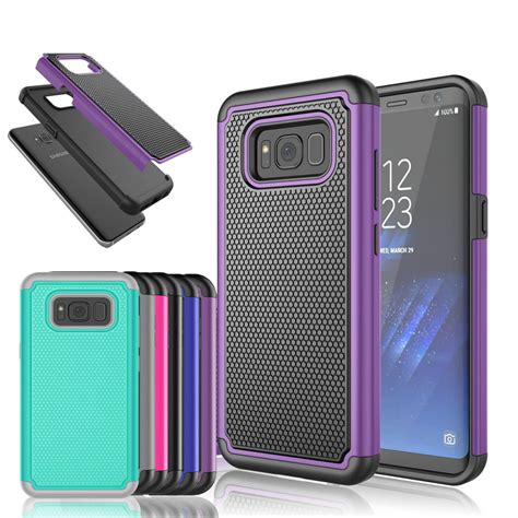 Galaxy S8 Case Rugged Rubber Shock Absorbing Hybrid Plastic Impact