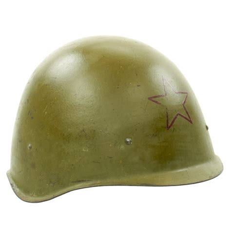 Original Wwii Russian Soviet Ssh 40 Steel Combat Helmet With Soviet Re