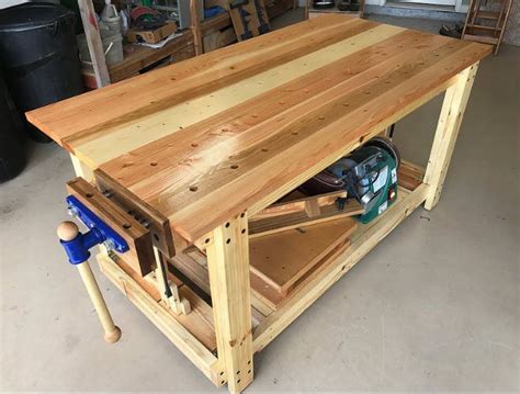 Workbench I Built This Using Mostly 2x4s 2x6s And Maple For The