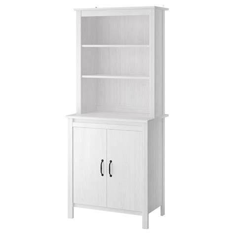 Brusali High Cabinet With Door White 80x190 Cm Adjustable Shelves