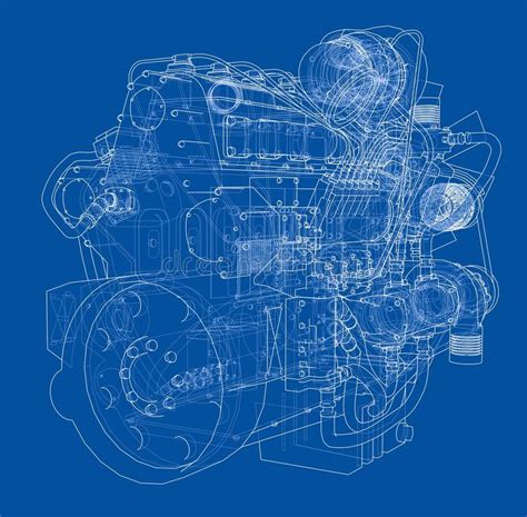 Car Engine Vector Rendering Of 3d Stock Vector Illustration Of Motor