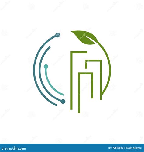 Eco Friendly Tech Green Building Technology Logo Design Vector Icon