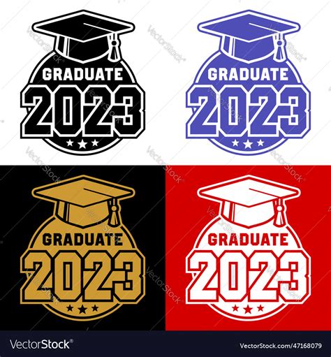 2023 Graduate Class Logo Royalty Free Vector Image