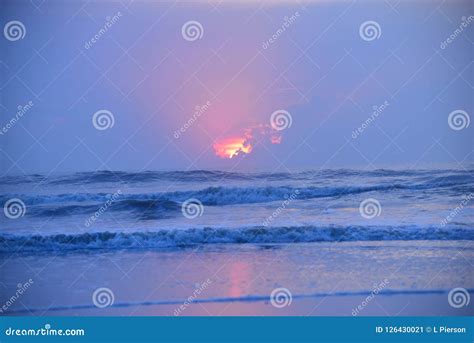 Sunrise Breaks Up The Early Morning Ocean Fog Stock Image Image Of