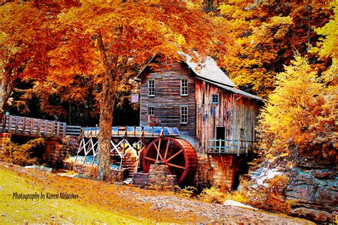 Old Grist Mill In Fall Photography By Karen Meadows Flickr