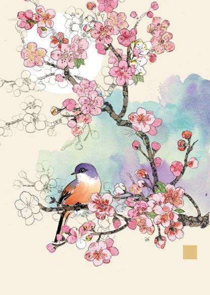 B028 Cherry Blossom Bird Awesome In 2019 Cherry Blossom Painting