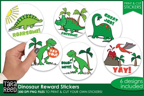 Dinosaur Reward Stickers Printable Chore Chart Stickers