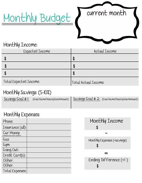 Beginning Budget Printable Worksheets Tedy Printable Activities