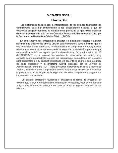 Dictamen Fiscal Dictamen Fiscal Introducción Los Dictámenes Fiscales