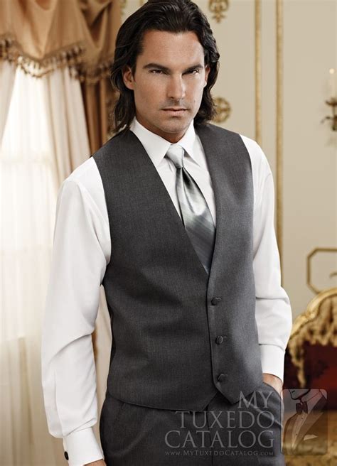 Steel Grey Suit Vest From With Wedding Color