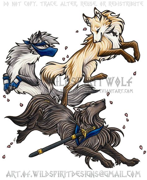 Anime Wolves Cherry Blossom Frolic By Wildspiritwolf Anime Wolf