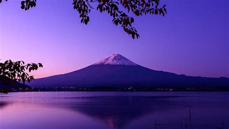Hd Wallpaper Japan Mount Fuji Sky Trees Leaves Autumn Lake