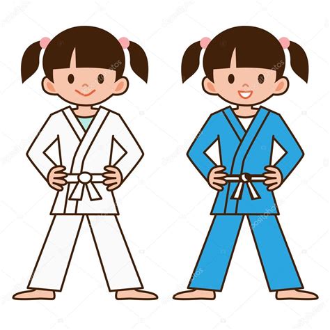 Gratis judo coloreados y dibujos. Garota de judô — Vetor de Stock © ankomando #125360062