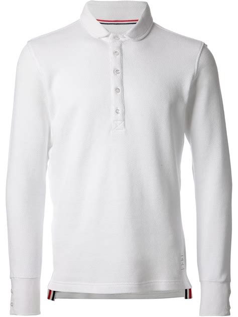 The best long sleeve polo shirts for men. Thom Browne Long Sleeve Polo Shirt in White for Men - Lyst