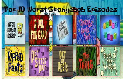 Top 10 Worst Spongebob Episodes Template By Air30002 On Deviantart