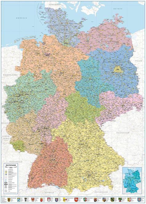 Close Up Poster Deutschlandkarte Xxl Poster Politische Landkarte 100 X