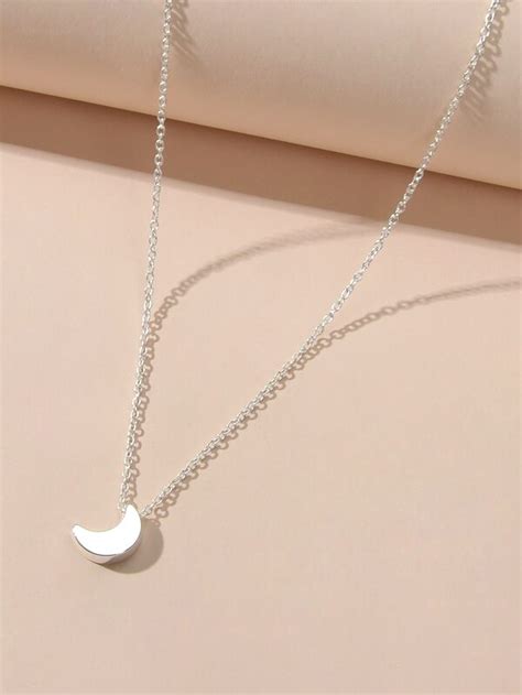 Moon Charm Necklace Shein Uk