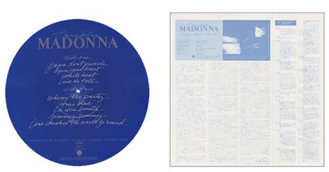 Madonna True Blue Insert Japanese Picture Disc Lp Vinyl Picture Disc