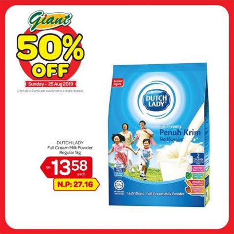 Compared to previous formulated milk powder for children formulation (year 2009). Giant Dutch Lady Full Cream Milk Powder Promotion 50% OFF ...