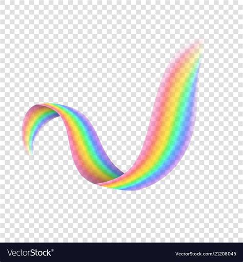 Realistic Curved Rainbow On Transparent Background Isolated Vibrant