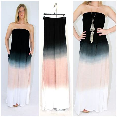 details about karissa strapless black ombre tie dyed maxi dress jersey knit raviya couture s l