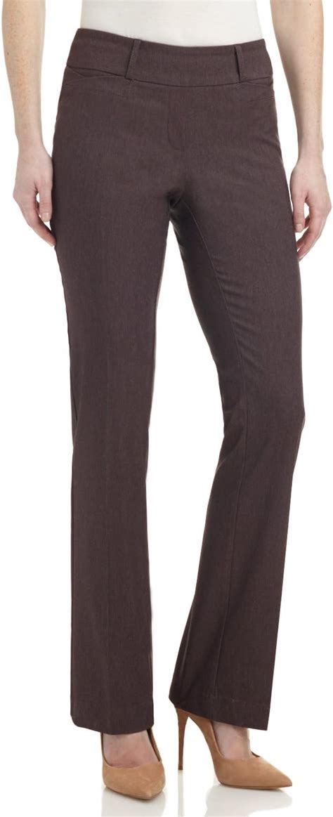 Rekucci Womens Ease Into Comfort Fit Barely Bootcut Stretch Pants 8 Short Brown Mix At Amazon