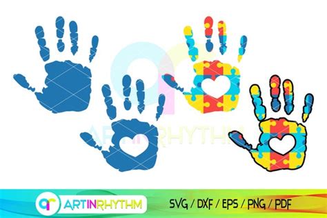 Autism Hand Print Svg Autism Awareness Svg Autism Svg April Etsy