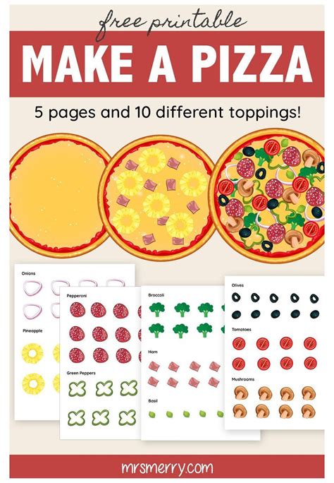 printable pizza craft printable word searches