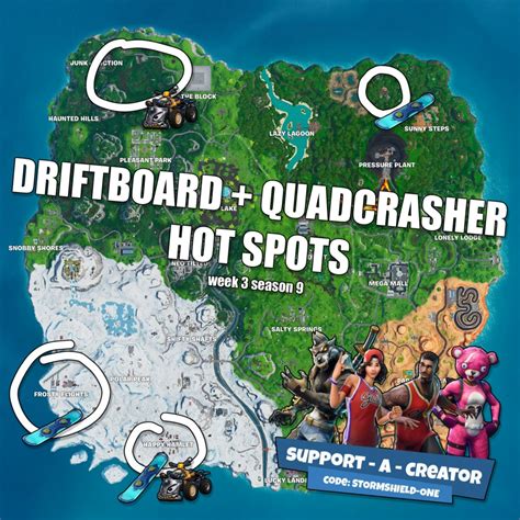 Fortnite Season 9 Driftboard And Quadcrasher Locations
