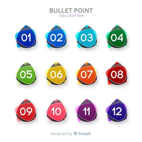 Free Vector Abstract Colorful Bullet Point Collection