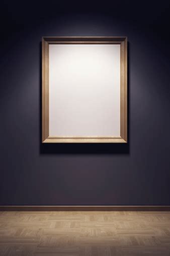Empty Frame Hanging On Gallery Wall Stock Photo Download Image Now