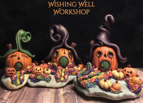 Polymer Clay Haunted Halloween Houses Wishing Well Workshop Polymer