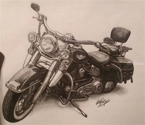 Harley Davidson Motorcycles Drawings