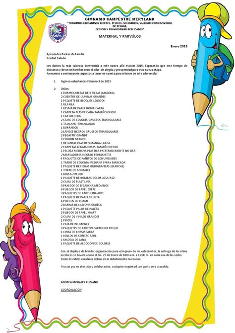 Listas Preescolar By Gimnasio Campestre Meryland Issuu