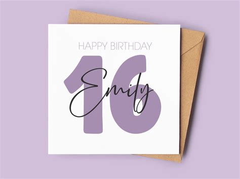 Personalised 16th Birthday Card For Her 16th Birthday Card Etsy