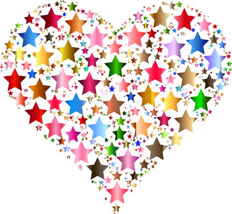 Colorful Heart Stars 7 By Gdj Star Clipart Colorful Heart Clip Art