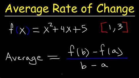 Average Rate Of Change Of A Function Over An Interval YouTube