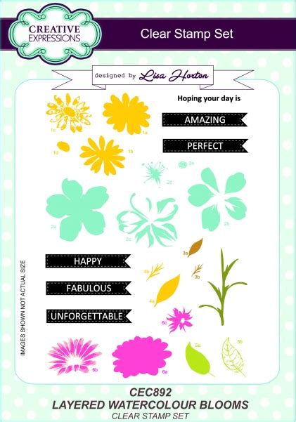 Creative Expressions A5 Clear Stamp Set Layered Watercolour Blooms