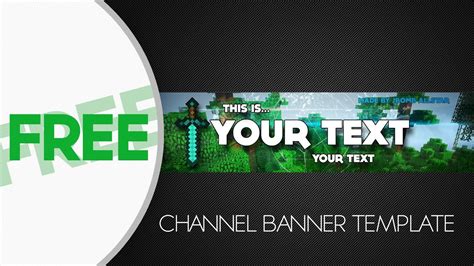 Photoshop Free Hd Minecraft Youtube Channel Banner Template