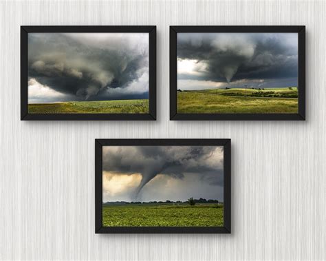 4x6in Set Of 3 Tornado Photography Prints Weather Pictures Nature Photo