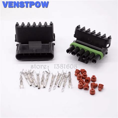1pcs Lots Female Male Weather Pack 6 Pin Automobile Connector Plug