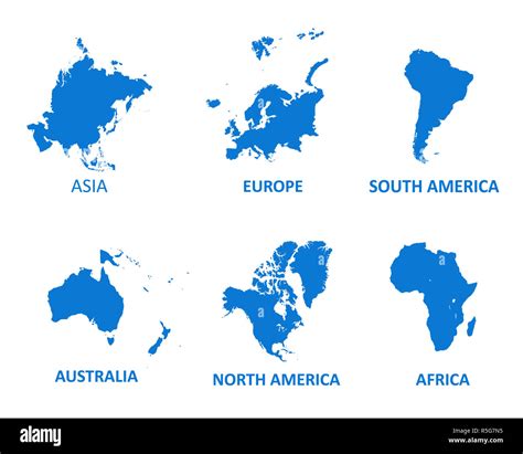 Continentes Mapa De Vectores Ilustración Vectorial Sobre Fondo Blanco